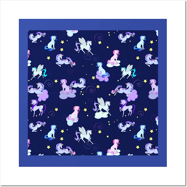 Midnight Unicorns Wall Art by JulietLake